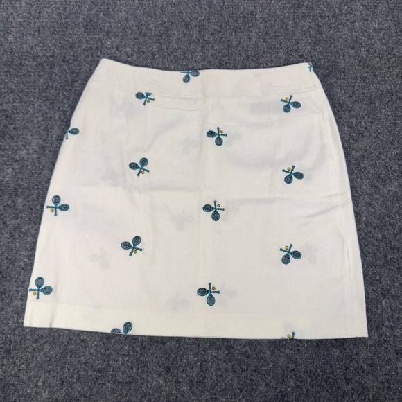 Willi Smith Dresses & Skirts - Willi Smith Womens White Embroidered Tennis Racquet Mini Skirt Size 6